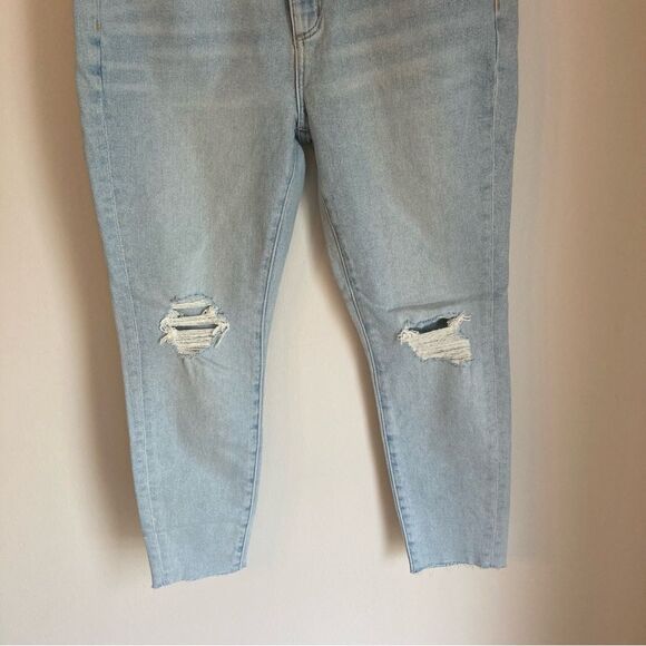 Loft Women’s NWT high waist skinny distressed ankle light wash jeans size 29/8P - Picture 3 of 9
